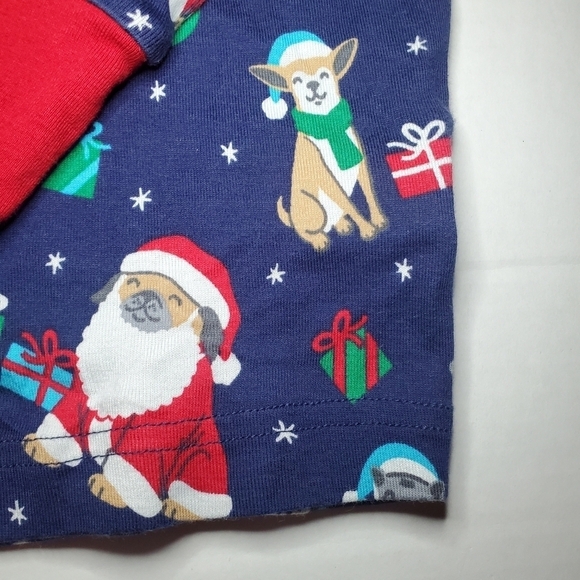 Lands End Snug fit Pajamas Cotton Long Sleeve Navy Holiday dog cat Christmas 16 - Picture 5 of 12